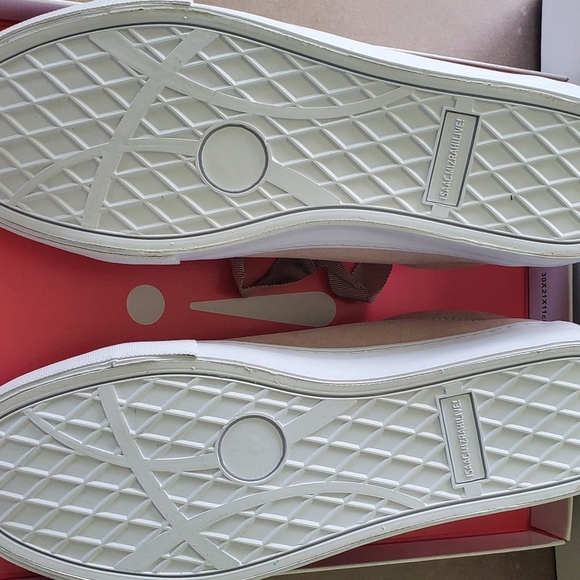 Isaac Mizrahi Live Pink and White Sneakers. Sleek Suede With Crystal Accents - Picture 3 of 6